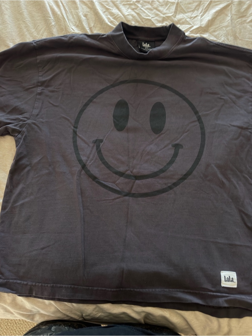 Dressed in LalaCharcoal Smiley Graphic Kids Tee - Picture 2 of 4